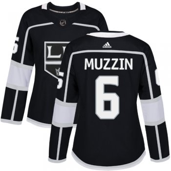Adidas Los Angeles Kings #6 Jake Muzzin Black Home Authentic Women's Stitched NHL Jersey