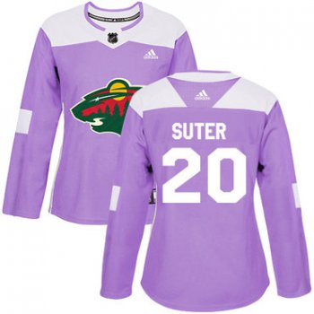 Adidas Minnesota Wild #20 Ryan Suter Purple Authentic Fights Cancer Women's Stitched NHL Jersey