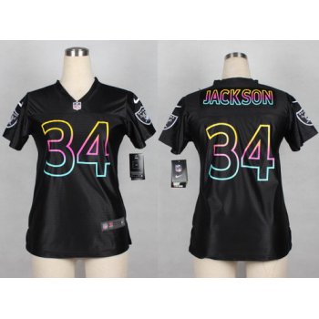 Nike Oakland Raiders #34 Bo Jackson Pro Line Black Fashion Womens Jersey