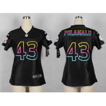 Nike Pittsburgh Steelers #43 Troy Polamalu Pro Line Black Fashion Womens Jersey