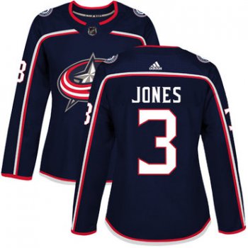 Adidas Columbus Blue Jackets #3 Seth Jones Navy Blue Home Authentic Women's Stitched NHL Jersey