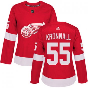 Adidas Detroit Red Wings #55 Niklas Kronwall Red Home Authentic Women's Stitched NHL Jersey