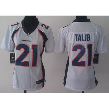 Nike Denver Broncos #21 Aqib Talib 2013 White Limited Womens Jersey