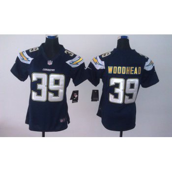 Nike San Diego Chargers #39 Danny Woodhead 2013 Navy Blue Limited Womens Jersey