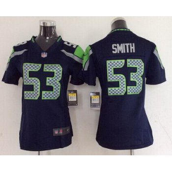 Nike Seattle Seahawks #53 Malcolm Smith Navy Blue Game Womens Jersey
