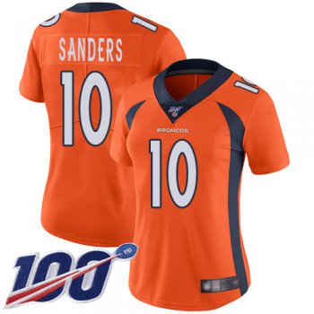 Nike Broncos #10 Emmanuel Sanders Orange Team Color Women's Stitched NFL 100th Season Vapor Limited Jersey