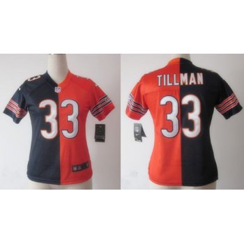 Nike Chicago Bears #33 Charles Tillman Blue/Orange Two Tone Womens Jersey