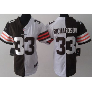 Nike Cleveland Browns #33 Trent Richardson Brown/White Two Tone Womens Jersey