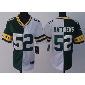 Nike Green Bay Packers #52 Clay Matthews Green/White Two Tone Womens Jersey