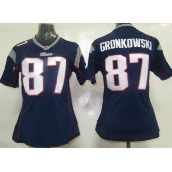 Nike New England Patriots #87 Rob Gronkowski Blue Game Womens Jersey