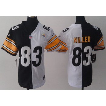 Nike Pittsburgh Steelers #83 Heath Miller Black/White Two Tone Womens Jersey