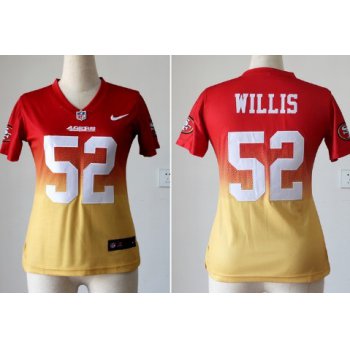 Nike San Francisco 49ers #52 Patrick Willis Red/Gold Fadeaway Womens Jersey