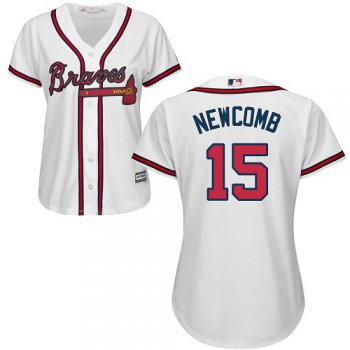 Atlanta Braves #15 Women's Sean Newcomb Authentic White Home Cool Base Baseball Jersey