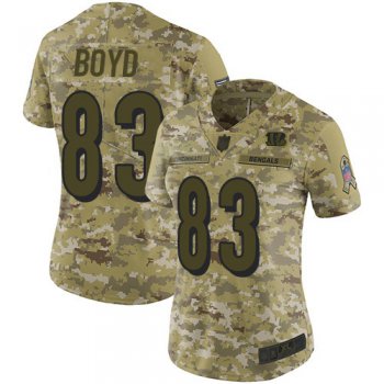 Nike Bengals #83 Tyler Boyd Camo Women's Stitched NFL Limited 2018 Salute to Service Jersey