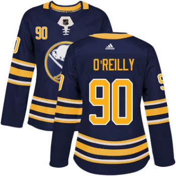 Adidas Buffalo Sabres #90 Ryan O'Reilly Navy Blue Home Authentic Women's Stitched NHL Jersey