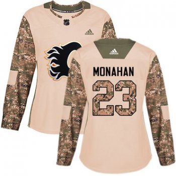 Adidas Calgary Flames #23 Sean Monahan Camo Authentic 2017 Veterans Day Women's Stitched NHL Jersey
