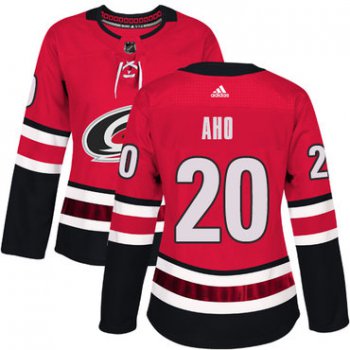 Adidas Carolina Hurricanes #20 Sebastian Aho Red Home Authentic Women's Stitched NHL Jersey