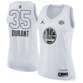 Nike Golden State Warriors #35 Kevin Durant White Women's NBA Jordan Swingman 2018 All-Star Game Jersey