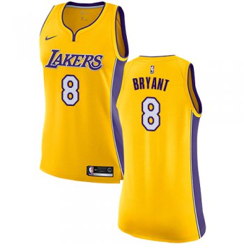 Nike Los Angeles Lakers #8 Kobe Bryant Gold Women's NBA Swingman Icon Edition Jersey