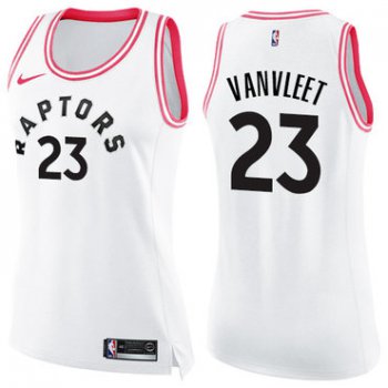 Nike Toronto Raptors #23 Fred VanVleet White Pink Women's NBA Swingman Fashion Jersey