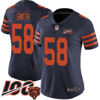 Nike Bears #58 Roquan Smith Navy Blue Alternate Women's Stitched NFL 100th Season Vapor Limited Jersey