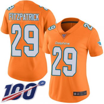 Nike Dolphins #29 Minkah Fitzpatrick Orange Women's Stitched NFL Limited Rush 100th Season Jersey