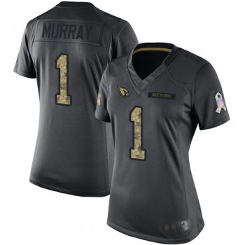 Cardinals #1 Kyler Murray Black Women's Stitched Football Limited 2016 Salute to Service Jersey