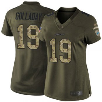 Lions #19 Kenny Golladay Green Women's Stitched Football Limited 2015 Salute to Service Jersey