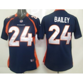 Nike Denver Broncos #24 Champ Bailey Blue Game Womens Jersey