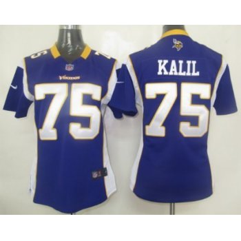 Nike Minnesota Vikings #75 Matt Kalil Purple Game Womens Jersey