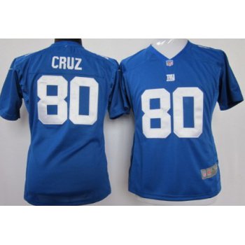 Nike New York Giants #80 Victor Cruz Blue Game Womens Jersey