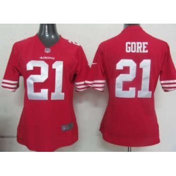 Nike San Francisco 49ers #21 Frank Gore Red Game Womens Jersey