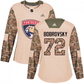 Panthers #72 Sergei Bobrovsky Camo Authentic 2017 Veterans Day Women's Stitched Hockey Jersey