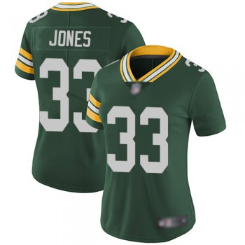 Women's Green Bay Packers #33 Aaron Jones Green Limited Vapor Untouchable Jersey