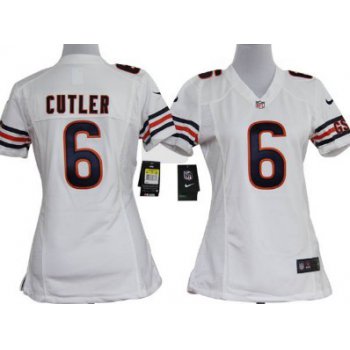 Nike Chicago Bears #6 Jay Cutler White Game Womens Jersey