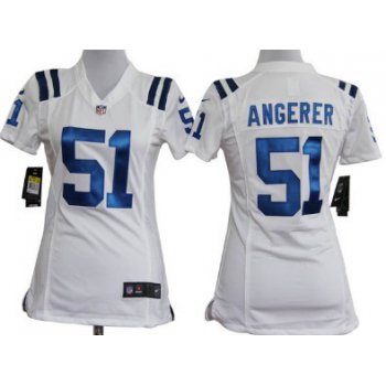 Nike Indianapolis Colts #51 Pat Angerer White Game Womens Jersey