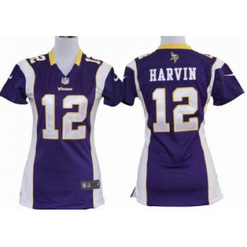 Nike Minnesota Vikings #12 Percy Harvin Purple Game Womens Jersey