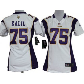 Nike Minnesota Vikings #75 Matt Kalil White Womens Jersey
