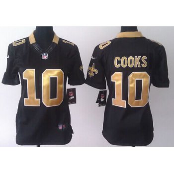 Nike New Orleans Saints #10 Brandin Cooks Black Limited Womens Jersey