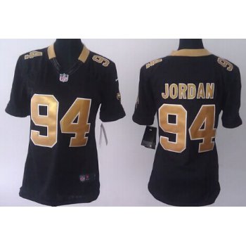 Nike New Orleans Saints #94 Cameron Jordan Black Limited Womens Jersey