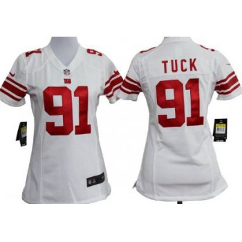 Nike New York Giants #91 Justin Tuck White Game Womens Jersey