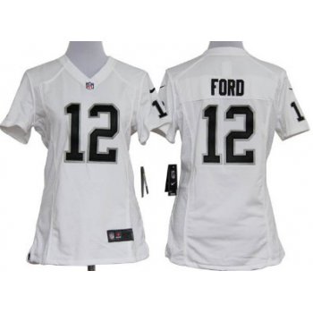 Nike Oakland Raiders #12 Jacoby Ford White Game Womens Jersey