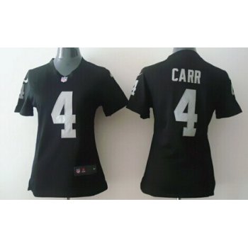Nike Oakland Raiders #4 Derek Carr Black Game Womens Jersey