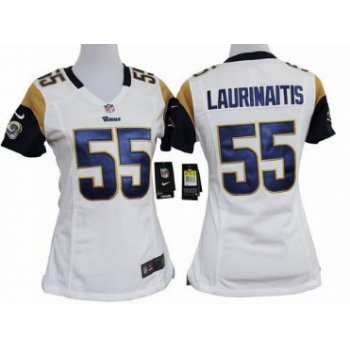Nike St. Louis Rams #55 James Laurinaitis White Game Womens Jersey