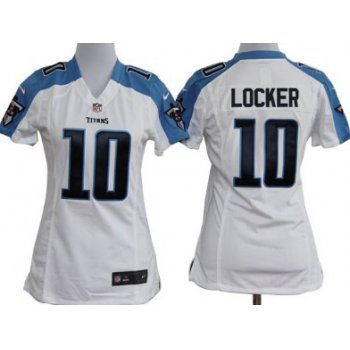 Nike Tennessee Titans #10 Jake Locker White Game Womens Jersey