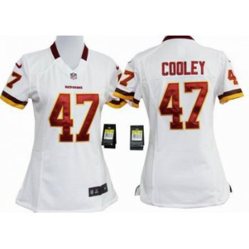 Nike Washington Redskins #47 Chris Cooley White Game Womens Jersey