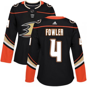 Adidas Anaheim Ducks #4 Cam Fowler Black Home Authentic Women's Stitched NHL Jersey