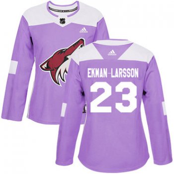 Adidas Arizona Coyotes #23 Oliver Ekman-Larsson Purple Authentic Fights Cancer Women's Stitched NHL Jersey