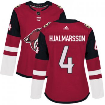Adidas Arizona Coyotes #4 Niklas Hjalmarsson Maroon Home Authentic Women's Stitched NHL Jersey