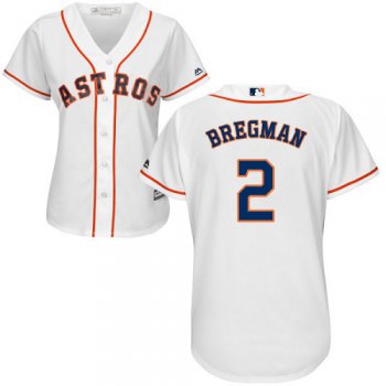 Houston Astros #2 Alex Bregman White Home Women's Stitched Baseball Jersey